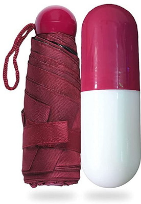 SBTs Portable Capsule Umbrella Windproof Double Layer Ultra Light Pocket Sized Umbrella(Pink)