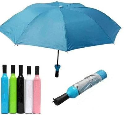 SBTs Wine Bottle Shape Mini Compact Foldable Umbrella Umbrella(Multicolor)