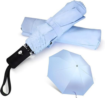 BRAVIK Auto Open/Close 3-Fold Compact Travel UV Protection for Rain – Men Umbrella Umbrella(Blue)