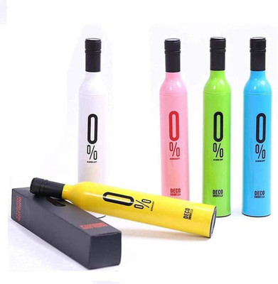 EUHOMI Bottle shape mini compact foldable with plastic case umbrella (multicolour ) Umbrella(Multicolor)