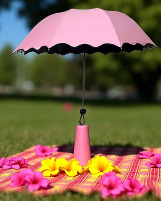 RBM Travel Compact Magic Umbrella 3 Fold Umbrella for Girls, Women_099340 Umbrella(Pink)