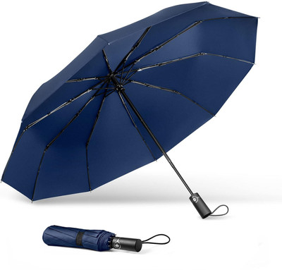 KeepCart Windproof Compact Stick Umbrella for Rain Umbrella(Blue)