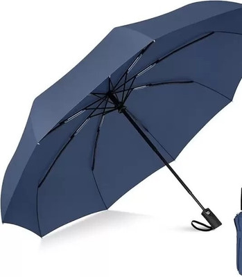 MH Creation UV Protectoin 3 Fold Umbrella with Auto_ open close Rain for Travel Umbrella(Blue)