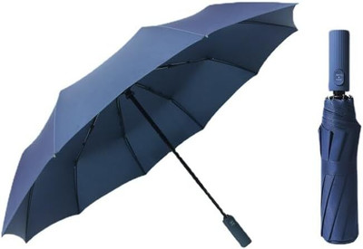 XBEY Travel Umbrella for Women and Men, 3 Fold Auto Open & Close Compact Foldable Umbrella(Blue)