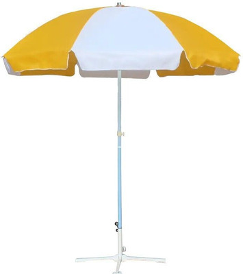 Dark Moon Colorful stand garden umbrella with waterproof umbrella for sun protec Umbrella(Yellow, White)