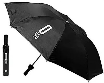 KHILONEWALA Foldable Compact Bottle Shape Umbrella with Plastic Case Umbrella(Black)