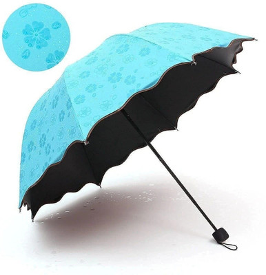Neelmohi Unisex Changing Secret Blossoms Occur with Water Magic Print Umbrella(Blue)