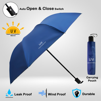 D-Electrode Auto Open & Close, UV Protected, Big Size, Leak Proof & High Durable Umbrella Umbrella(Blue)