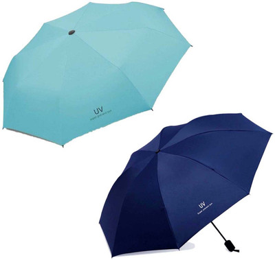 KEKEMI UMB031C_11 3 fold Manual UV Plain Sun & Rain Umbrella Umbrella Umbrella(Blue, Green)