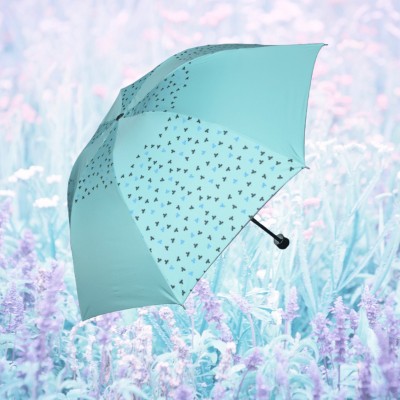 KEKEMI UMB037_04 3 Fold Manual Print Sun & Rain Umbrella(Green)