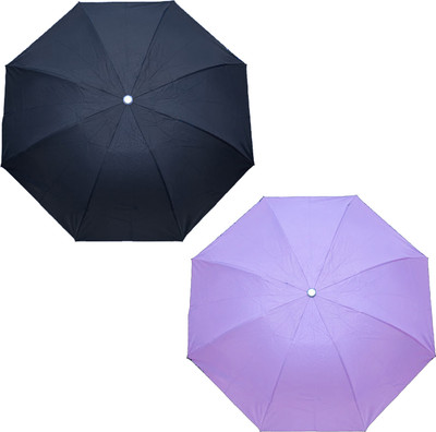 Bizarro.in Solid Color Light Weight Durable Compact Foldable Outdoor Umbrella Combo For All Umbrella(Black, Purple)