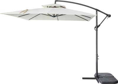 Nawbeda Priemium 2.5M Square Garden Cantilever Parasol, Size: 2.5M*2.5M*8K height:224cm Umbrella(White)