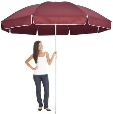 RAINVIBE UV50+ Garden Umbrella 7ft Center Pole Aluminium Frame Foldable Umbrella(Maroon)