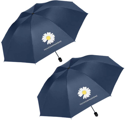 KEKEMI 3 Fold UMB030C_02 Sun & Rain Manual Umbrella(Blue, Blue)