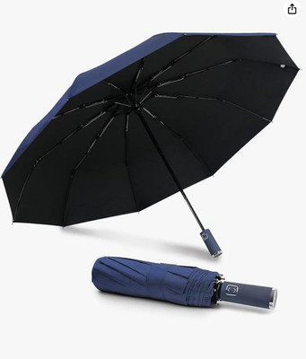 Dharm Ventures Portable Travel Umbrella - Umbrellas for Rain Windproof, Strong Compact Umbrella(Blue)