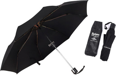K.C. PAUL & SONS 3 fold Rain & Windproof UV Coated heavy duty umbrella for Women & Men Umbrella(Black)