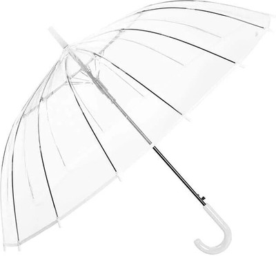 VASTRVEDA Transparent Long Umbrella for Outdoor Use – Windproof & Stylish Design Umbrella(Transparent)