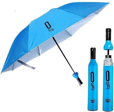 carfrill Wine Bottle Umbrella Portable Mini Umbrella with Bottle Shape Umbrella(Blue)
