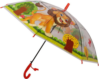 LILPLANET Transparent Lion Printed Umbrella with Handle 3 Fold with Auto Open and Close Umbrella(Multicolor)