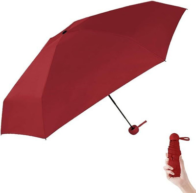 SBTs Stylish Windproof Foldable Capsule Umbrella for UV Protection Rain Outdoor_07 Umbrella(Maroon)