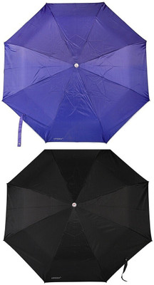 Bizarro.in 3 Fold Set of 2 Plain Office Men::Women_258 Umbrella(Blue)