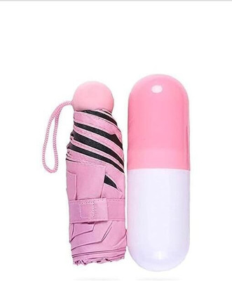 EUHOMI ENTP Mini Anti-UV Compact Folding Umbrella with Capsule Case for Kids and Adult Umbrella(Pink)