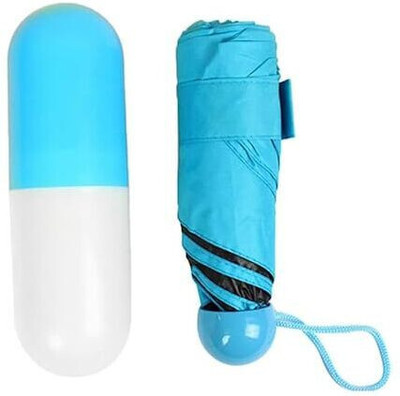 rdomi Portable Capsule Umbrella Windproof Double Layer Ultra Light Umbrella(Blue)