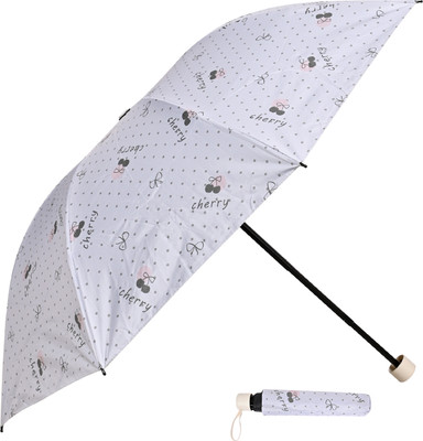 Umbrella mart 3 Fold Printed Rain Sun & UV Rays Protective Black Coated Manual Open Umbrella(Grey)