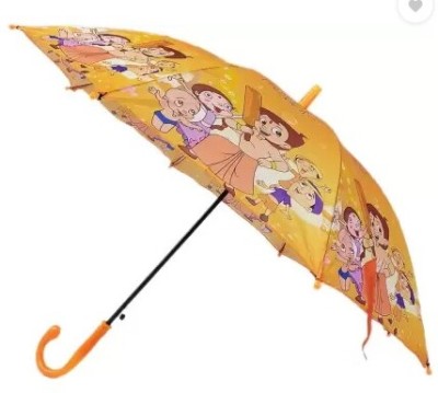 Rainpopson Cartoon Print Automatic Open Kids Umbrella for Boys and Girls (k57) Umbrella(Yellow)