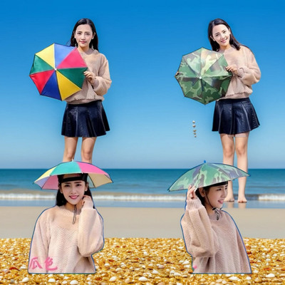 INFISPACE Hands Free Umbrella Hat for Festivals and Events Umbrella(Multicolor)