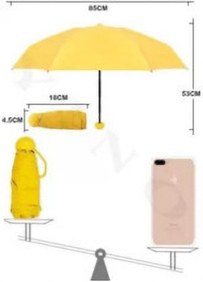 Maheshwari mini capsule umbrella Umbrella(Yellow)