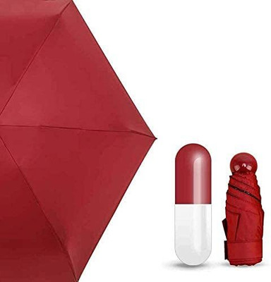 jyot creation Mini Umbrella with Cute Capsule Case, 5 Folding Compact Pocket For Rain Umbrella(Multicolor)