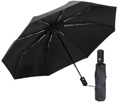 ShopVee Automatic Open & Close Umbrella | Windproof & Compact Travel Umbrella(Black)