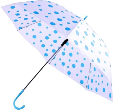 Adorazone Transparent Polka-Dot 2 Fold Automatic Umbrella for UV Protection & Rain Umbrella(Blue)