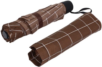 Flipkart SmartBuy 3 Fold Check Printed Rain and Sun Protective Manual Umbrella(Brown)