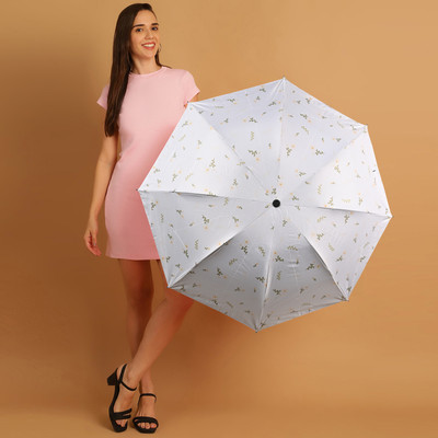 Flipkart SmartBuy 3 Fold Digital Printed Rain Sun & UV Rays Protective Manual Open Umbrella(Grey)