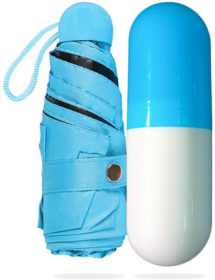 SHREESHAYAMTRADER Designer Ultra Mini UV Coated 4-Fold Travel Capsule Umbrella Umbrella(Multicolor)