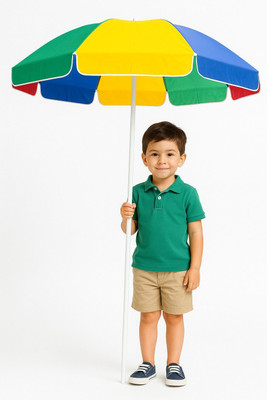GREEN BIRD 7FT Garden Umbrella Fade Resistant Waterproof Quick Setup All Weather Umbrella(Multicolor)