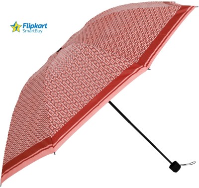 Flipkart SmartBuy 3 Fold Printed Rain and Sun Protective Manual Open Umbrella(Red)