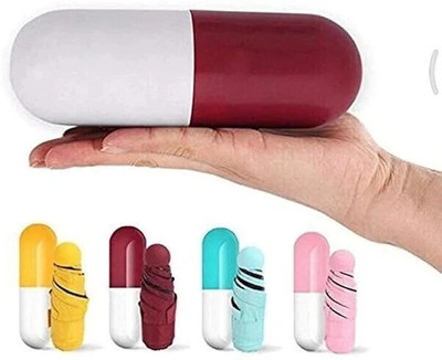 GHANU Ultra Light Mini Folding Compact Pocket with Lovely Capsule Case (Multicolor)) Umbrella(Multicolor)