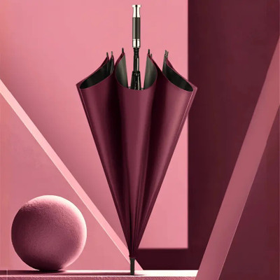 Worldwise Royal Classic Handle Umbrella Auto Open Windproof Unbreakable Stick Rain Umbrella(Maroon)