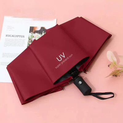 VA-LTARNIC 3 Fold with Auto Open and Close GREEN UV Umbrella(Maroon)
