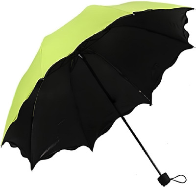 TAPAHPRIYAY 3 Fold UV Protection Folding Magic Compact Umbrella During Rain for Girls Boys Umbrella(Green)