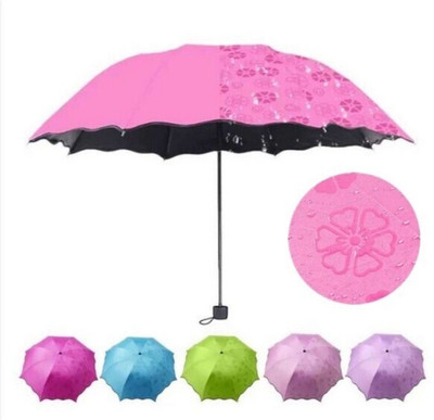 INFISPACE Umbrella 23 Inch Large Size 3-Fold Umbrella,Pink Color|Sun & Rain Umbrella(Pink)
