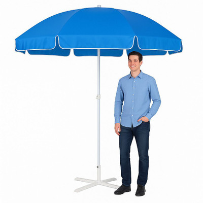 GREEN BIRD Adjustable 7FT Garden Umbrella with Stand Quick Setup Sturdy Base Umbrella(Blue)