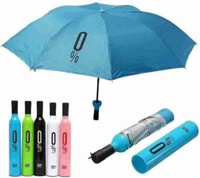 EUHOMI Wine Bottle Umbrella Double Layer Folding Portable With Cover Umbrella(Blue)