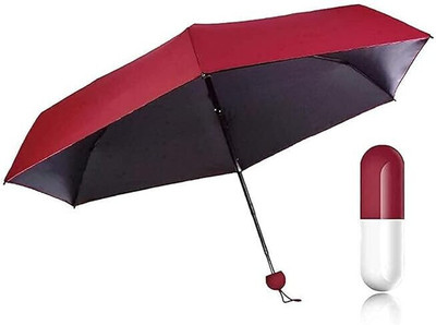 HomCartell Folding Creative Capsule Case Umbrella Lightweight Waterproof AZ13 Umbrella(Maroon)