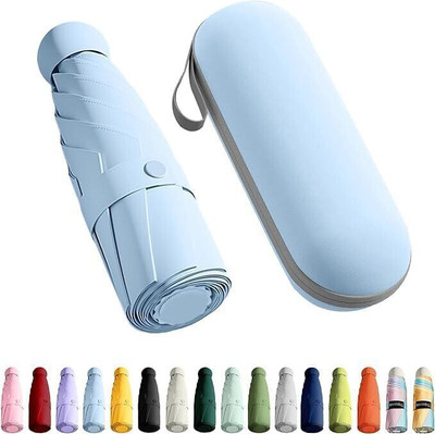 Froska Mini Folding Windproof & Compact UV Umbrella for Sun Protection (SKY BLUE) Umbrella(Grey)
