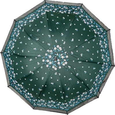 PARTY BREEZE 3 fold windproof lightweight strong folding compact 8 aluminium ribs Umbrella(Green)