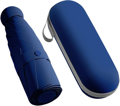Toriyox Mini Folding Compact Case,Portable ,Small Sun,Rain Pocket Umbrella(Blue)